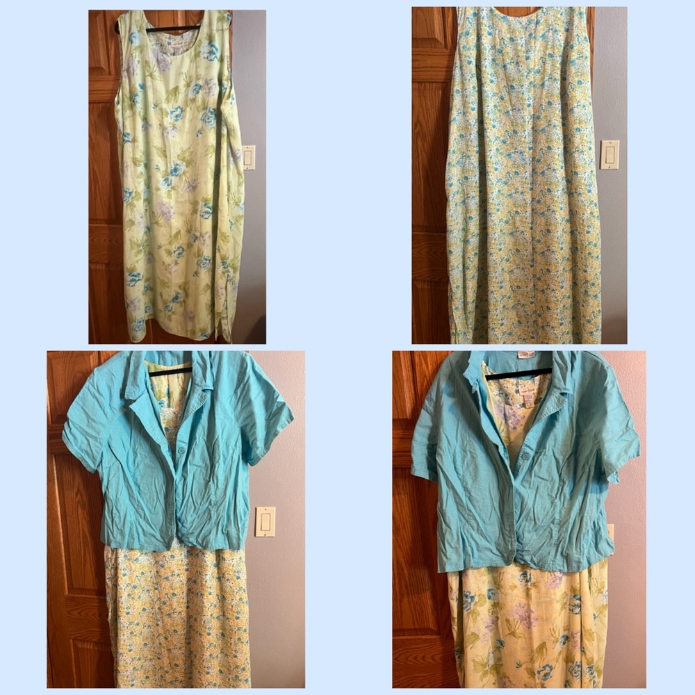 4 Looks in one!! Reversible dress w/jacket, plus sz 32W. Perfect for Easter!